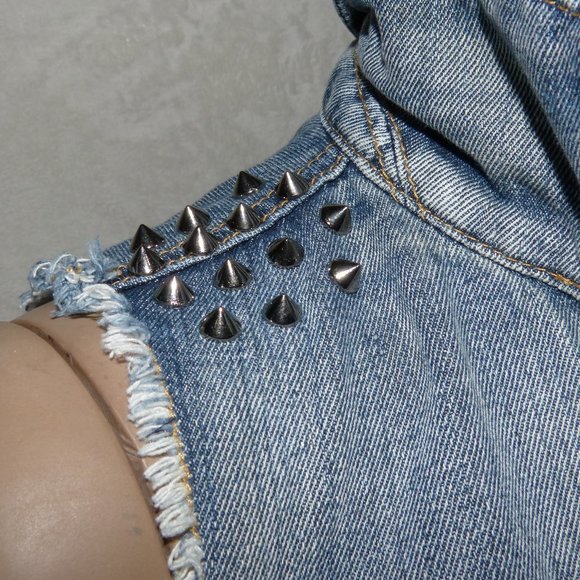 LOVE CULTURE DENIM VEST SZ S - Picture 3 of 11